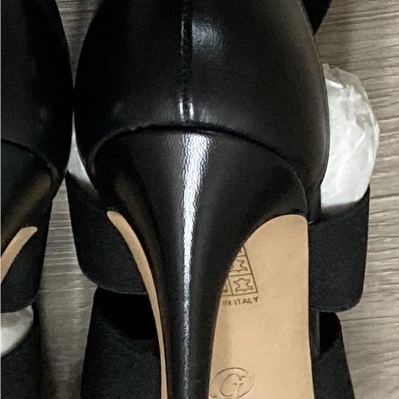 M.Gemi Womens Black Leather Baciami Pump With Fabric Elastic Straps Sz 38 New - Picture 9 of 9